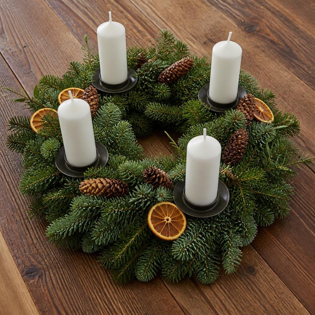 Adventskranz basteln mit Strohrohling: Anleitung