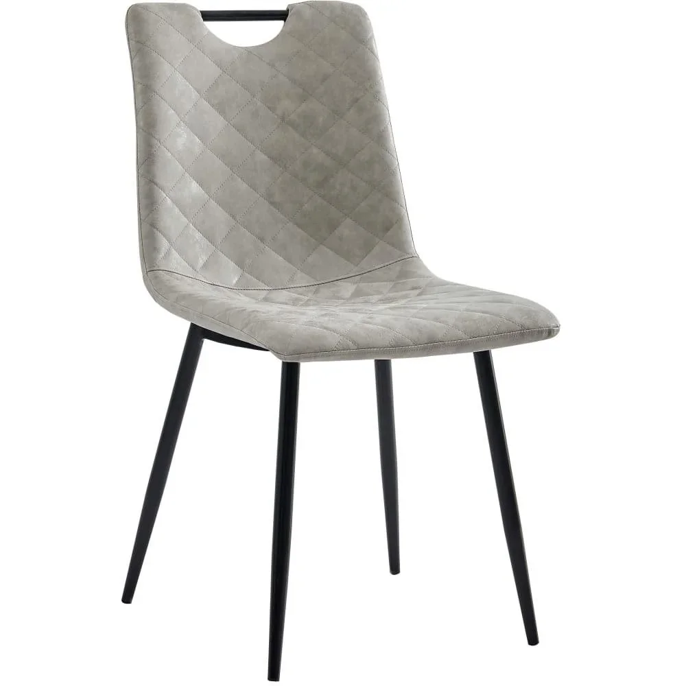 Esszimmerstühle 2-Sitzer Kunstleder hellgrau - 1