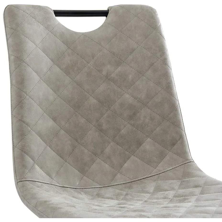 Esszimmerstühle 2-Sitzer Kunstleder hellgrau - 3