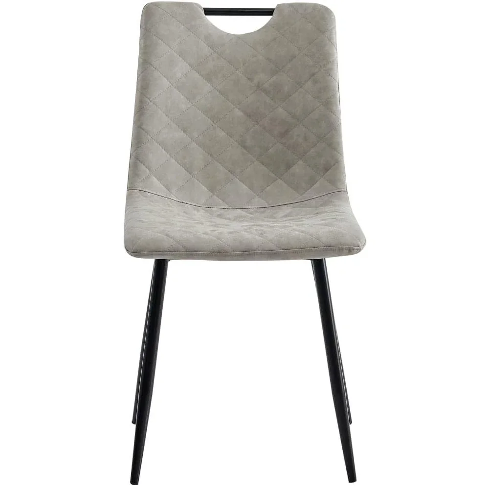 Esszimmerstühle 2-Sitzer Kunstleder hellgrau - 4