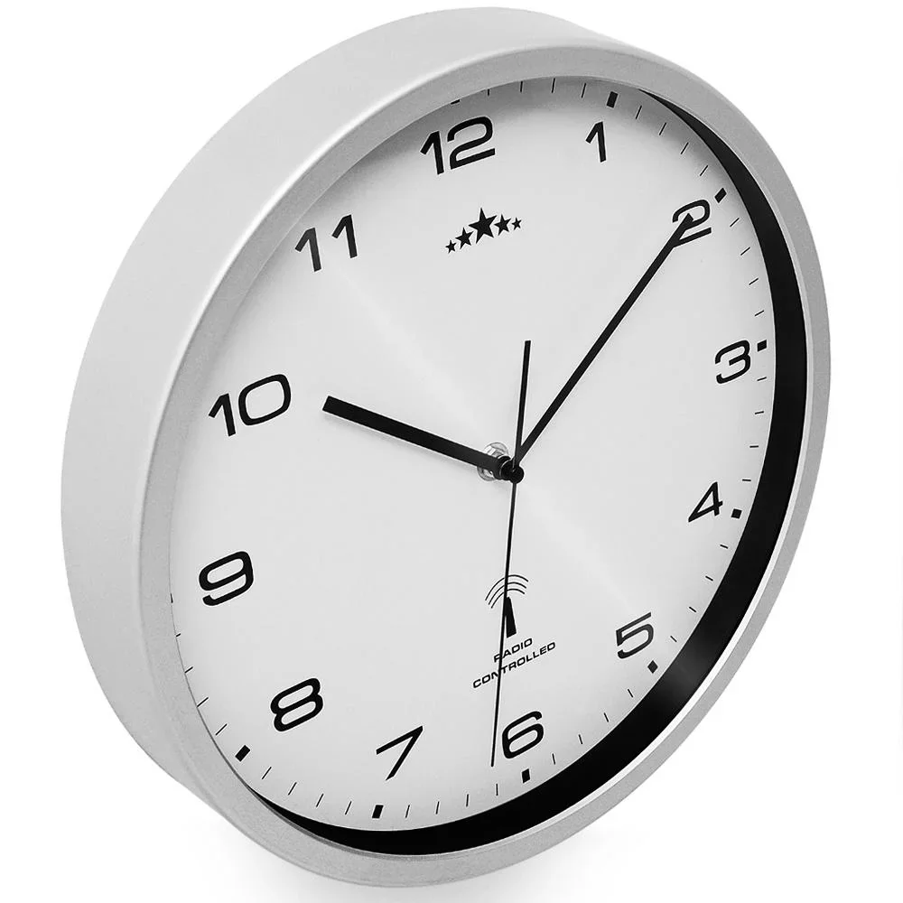 Wanduhr Radio Ø 31cm - weiß/silber - 0