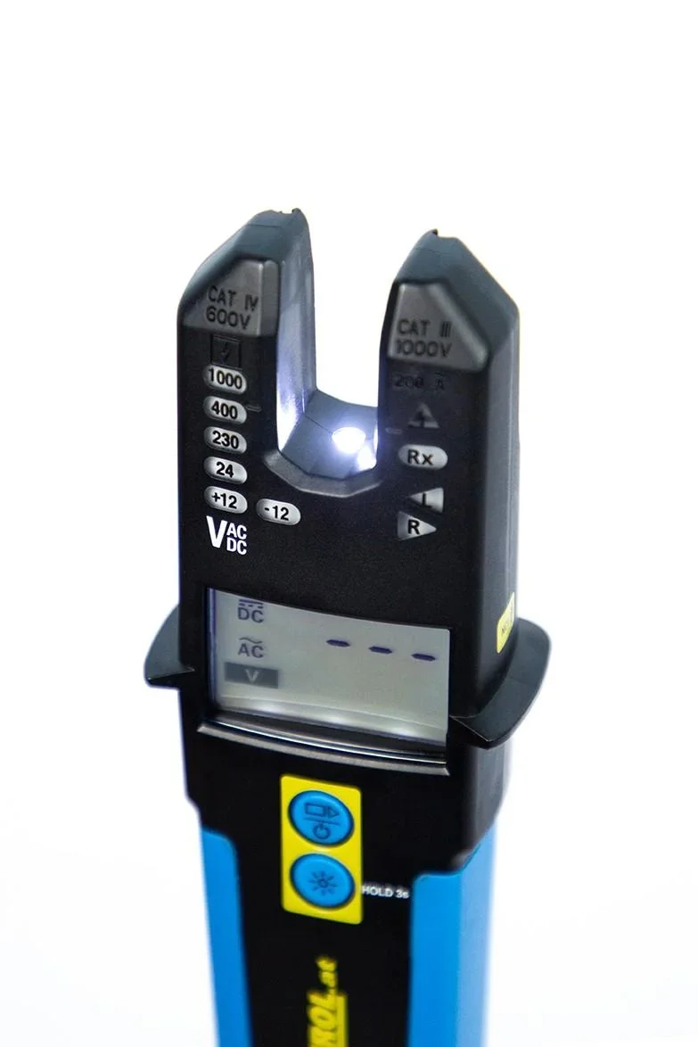 Strom- und Spannungsprüfer mit LED/LCD Anzeige, bis 1500V DC, bis 1000V AC, bis 200A AC/DC - 1