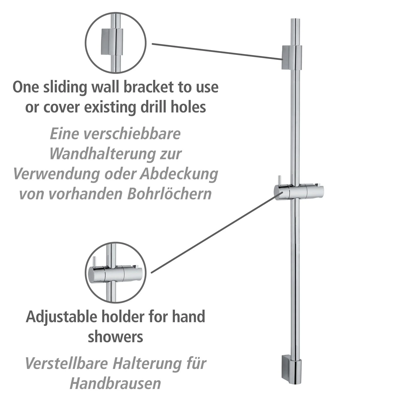 Duschstange Classic Chrom 90 cm - 0