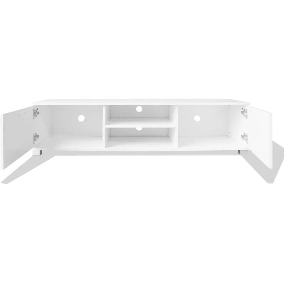TV-Schrank 140x40,3x34,7 cm Hochglanz weiß - 0