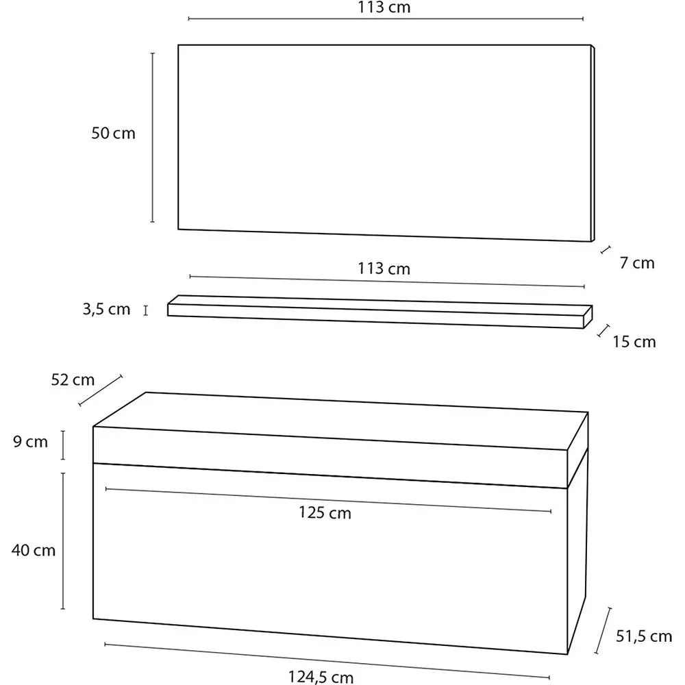 Badezimmermöbel Force 125 cm - Gris - 3