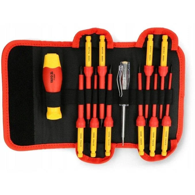 YATO isolierter Schraubendreher-Satz mit Spannungsprüfer - 12-teilig - robuster Stahl - 1