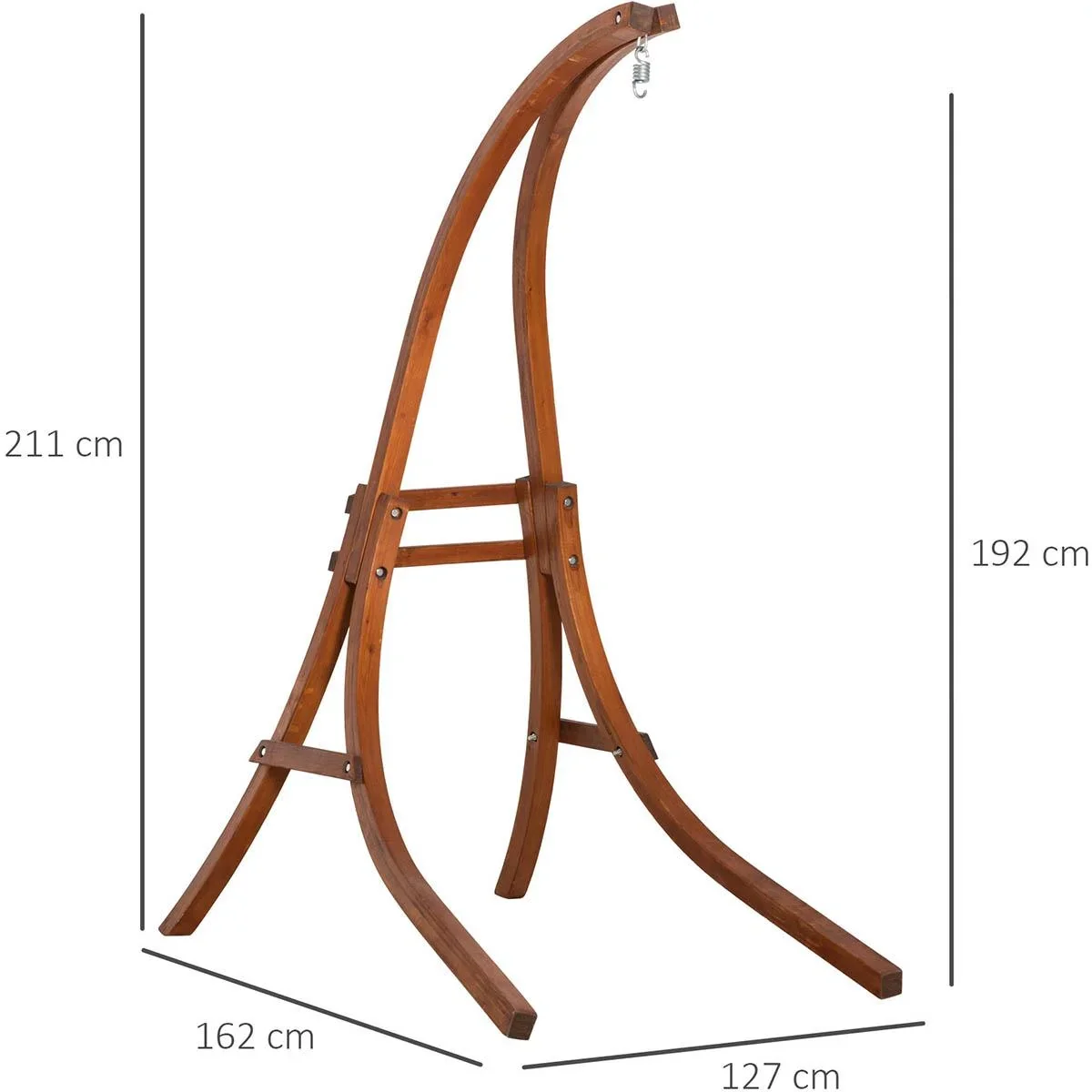 Hängesesselaufhängung für innen und außen, Lärchenholz - 2