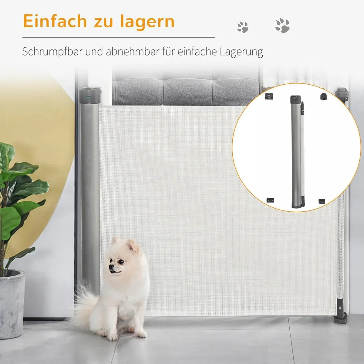 Treppenschutzgitter Ausziehbar 0-140 cm Hunde Türschutzgitter Roll Treppenschutz Türschutz Türschutzgitter ausziehbar Tr - 2