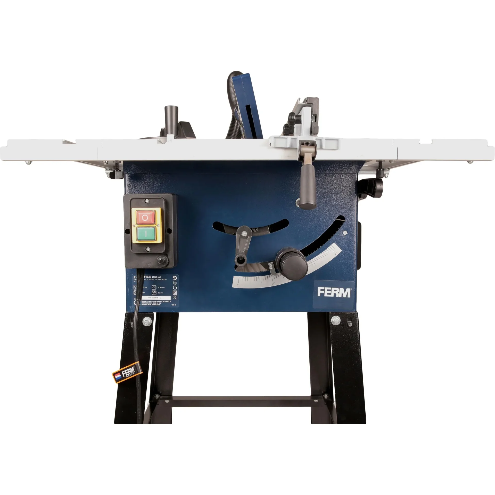 TSM1033 Tischkreissäge 1800W - 250mm - Winkelanschlag und Parallelführung - Vakuum-Adapter - Inkl. T40 Sägeblatt - 6