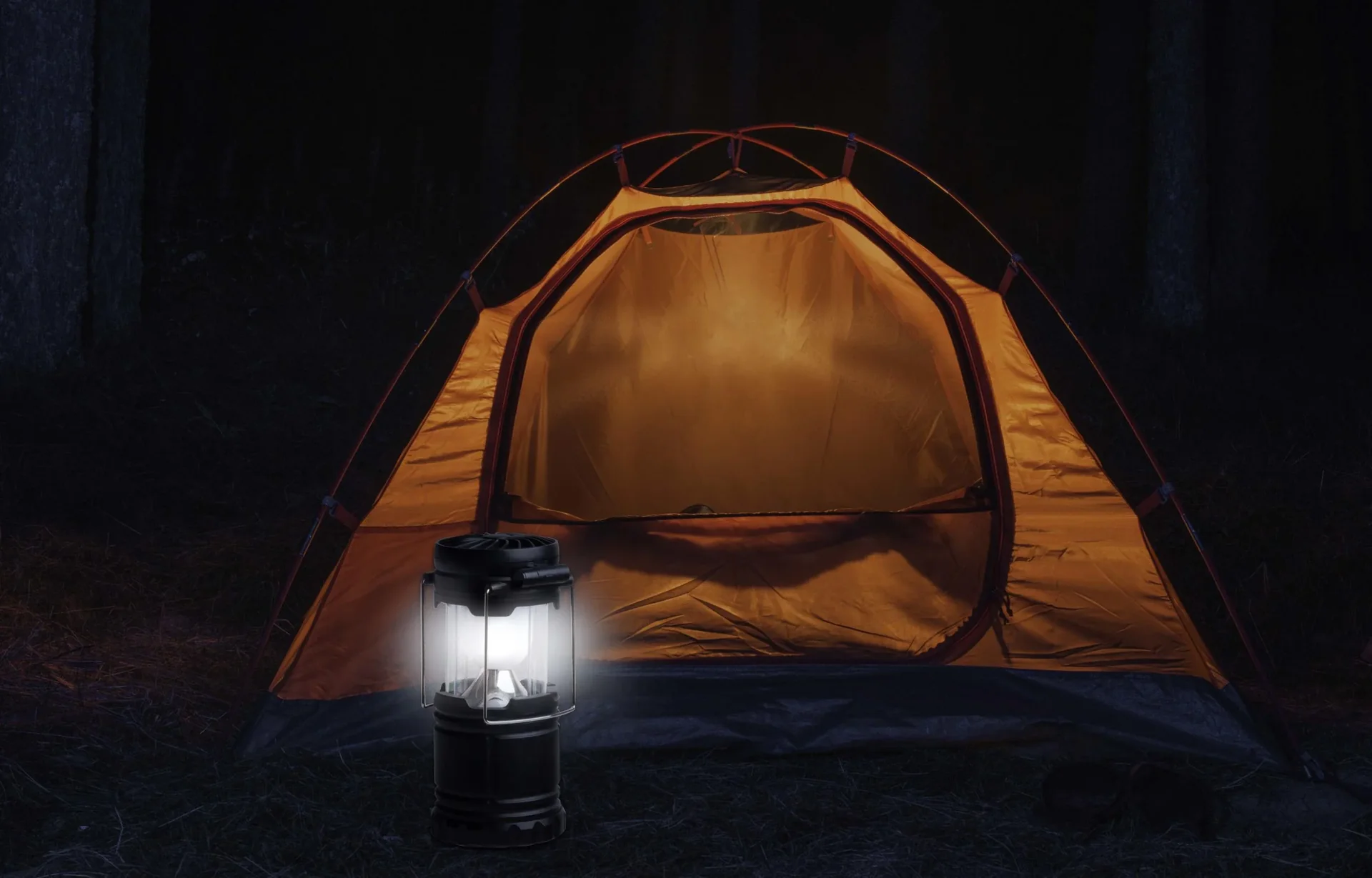 LED Campinglaterne mit Ventilator, zusammenschiebbar - 1