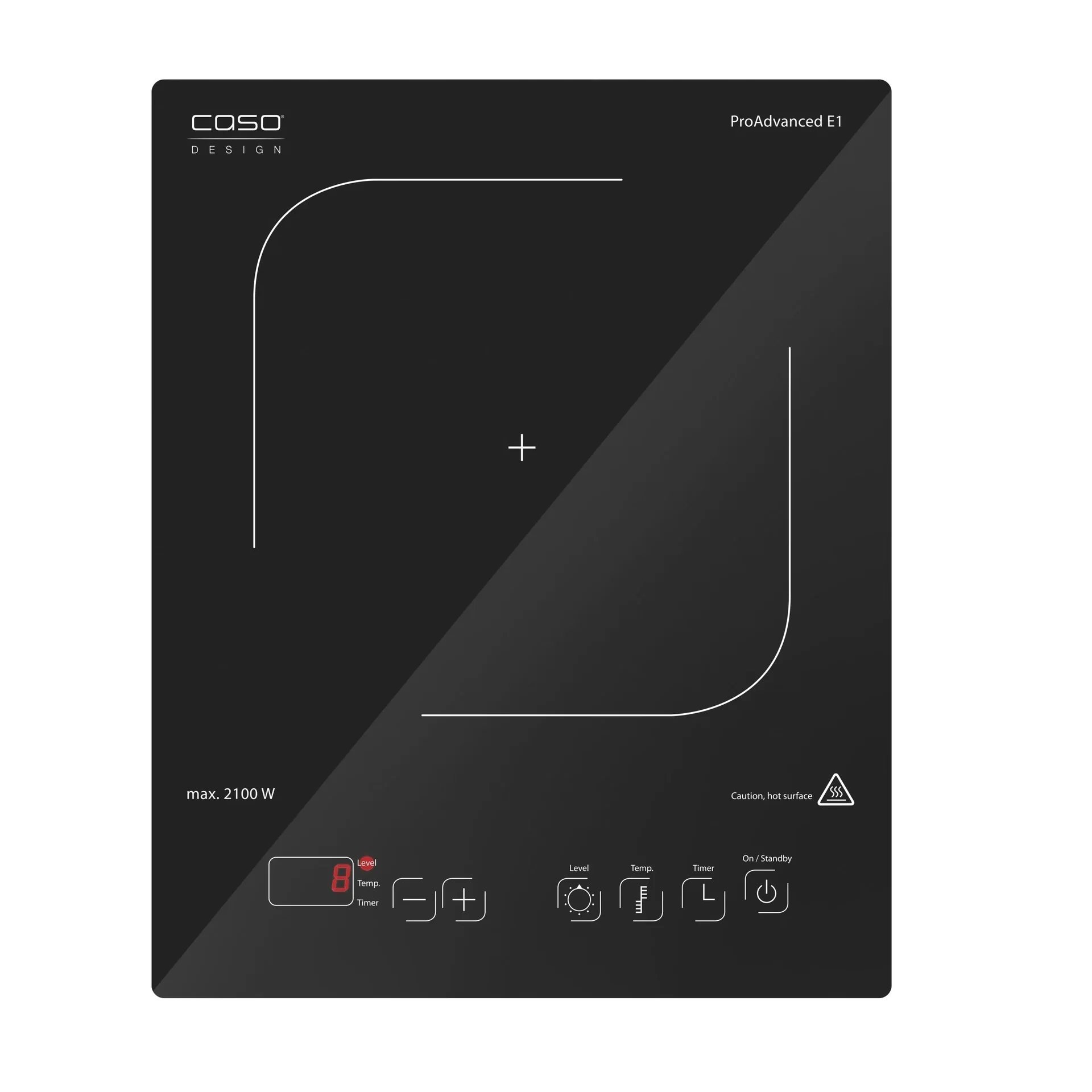 Einzelinduktionskochfeld "ProAdvanced E1", 12 Temperaturstufen, Ø 12-24 cm, 2100 Watt - 2