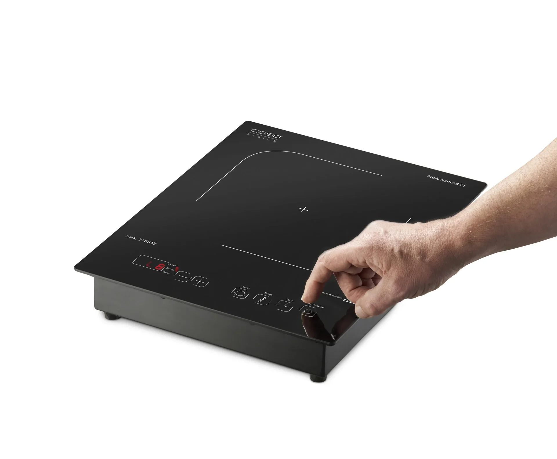 Einzelinduktionskochfeld "ProAdvanced E1", 12 Temperaturstufen, Ø 12-24 cm, 2100 Watt - 4