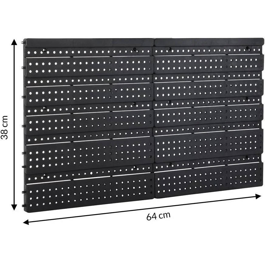 6x Werkzeug-Wandstapelboxen 32 Stück - 2 Wandplatten 32x38x2 cm - 1