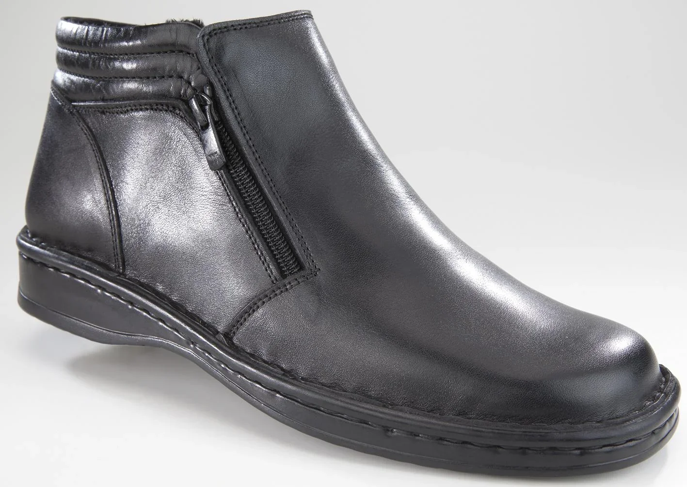 Herren Halbstiefel mit Reißverschlüssen und Warmfutter, Farbe schwarz, Gr. 40 - 0
