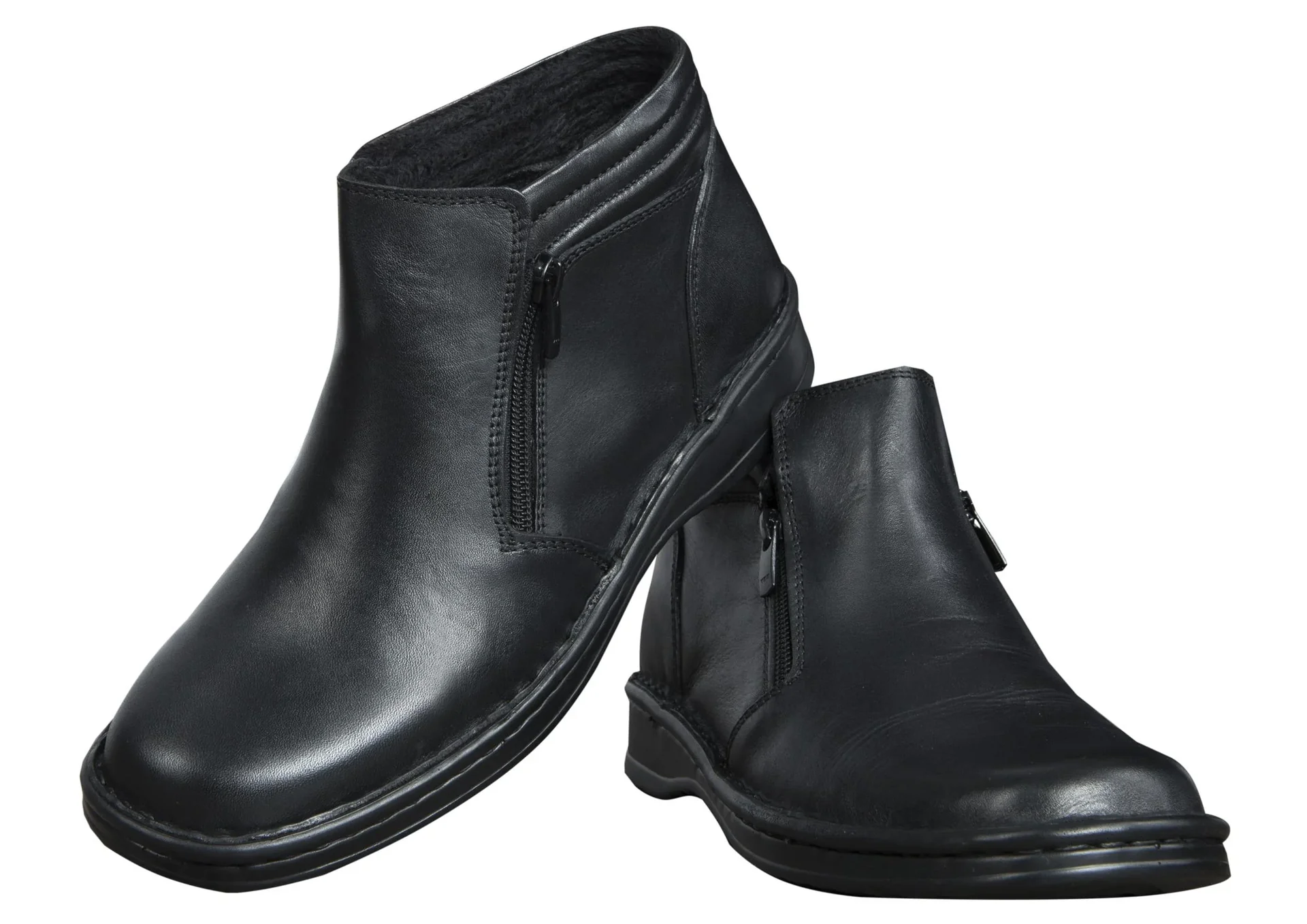 Herren Halbstiefel mit Reißverschlüssen und Warmfutter, Farbe schwarz, Gr. 40 - 1