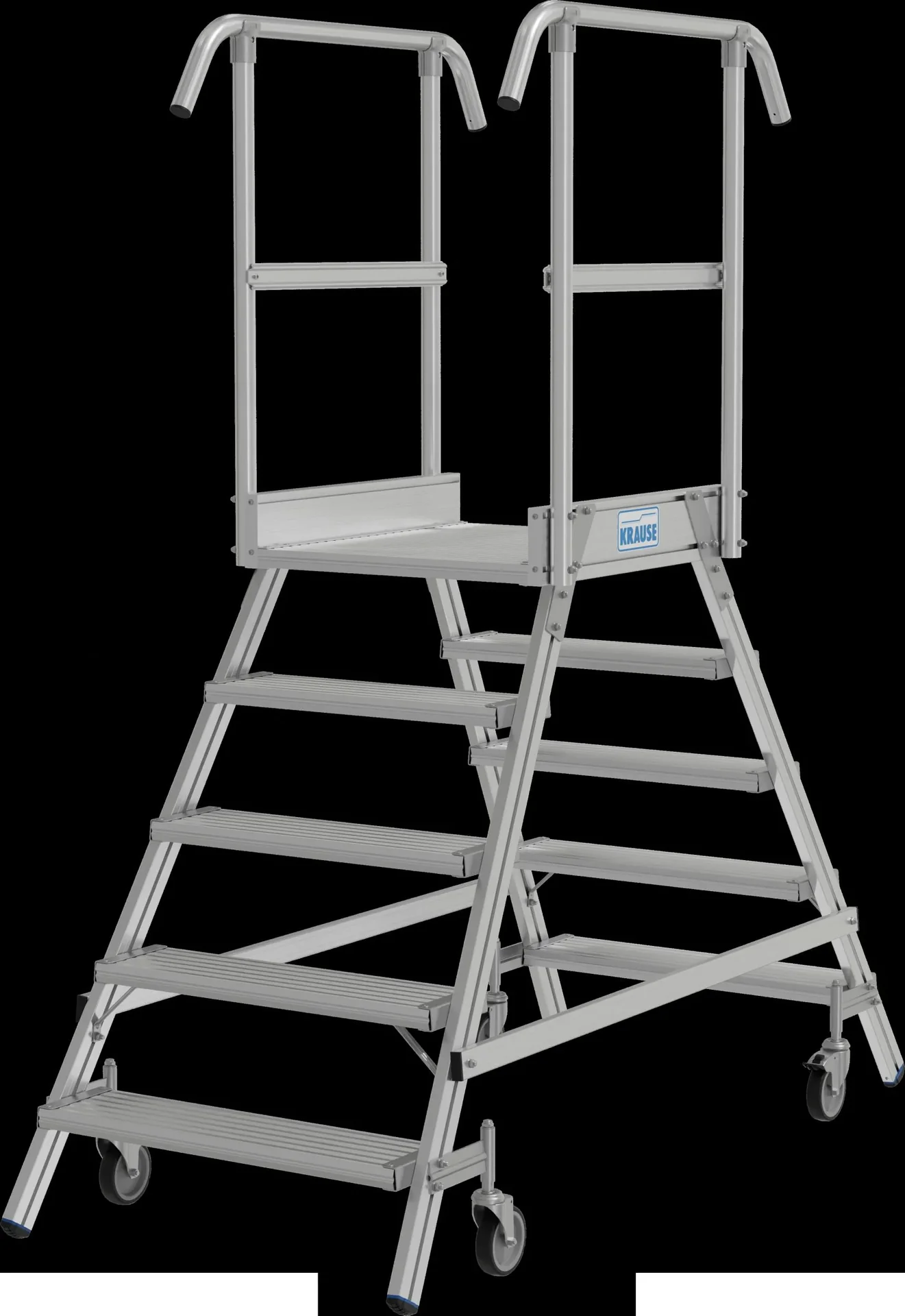 Podestleiter 2 x 5 Alustufen beidseitig Besteigbar - 0