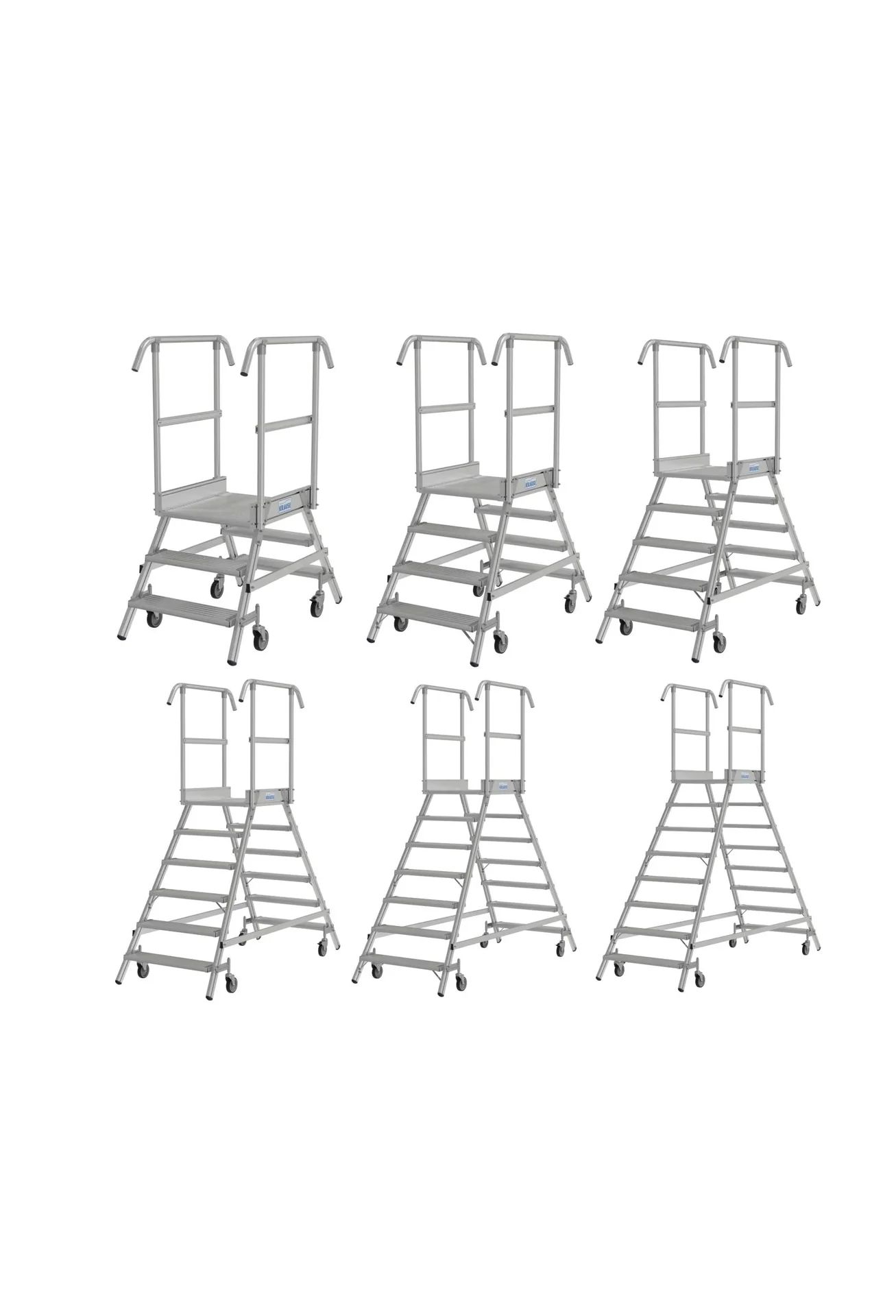 Podestleiter 2 x 5 Alustufen beidseitig Besteigbar - 1