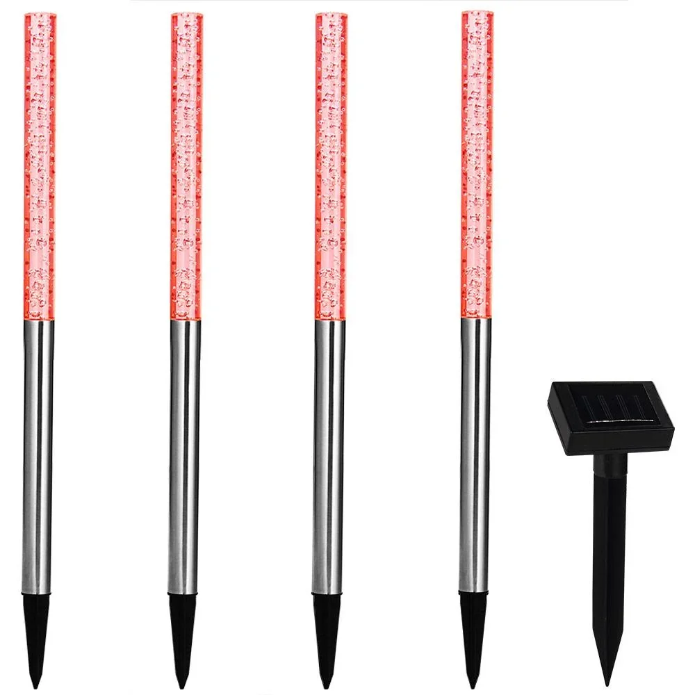 4x LED-Solarlampe mit Farbwechsler - 0