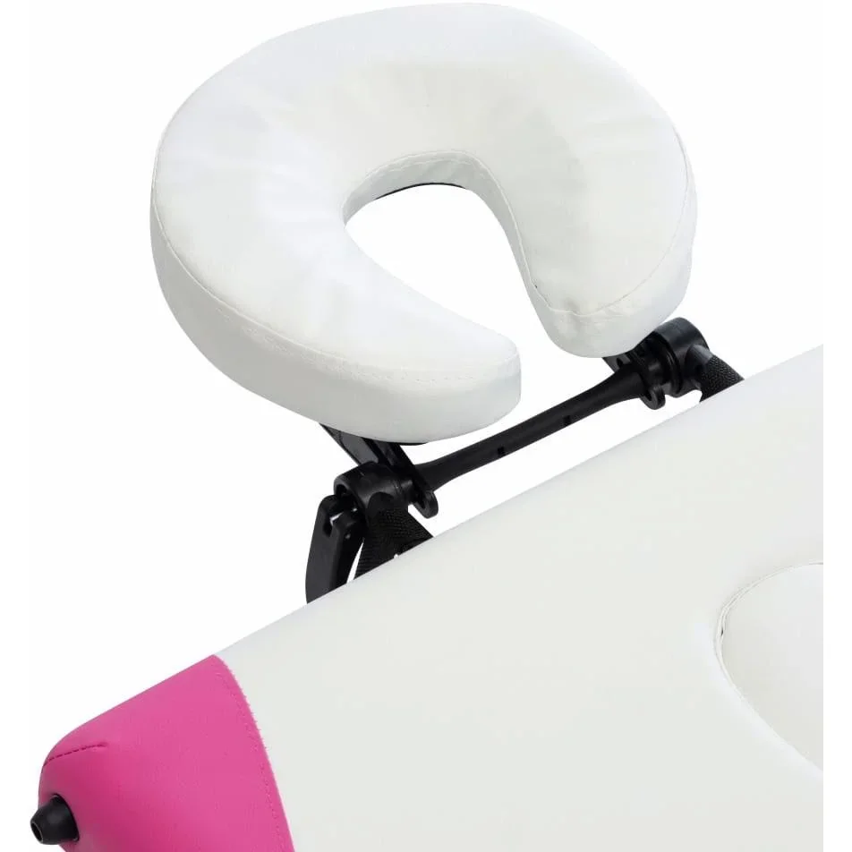 Klappbarer Massagetisch mit 3 Zonen Aluminium weiß und rosa - 3