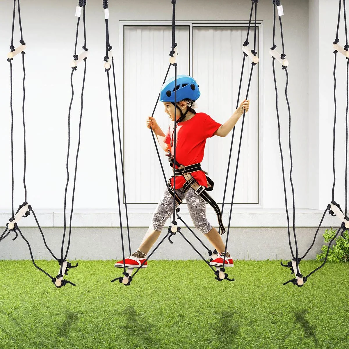 Kletterseil mit Holzsprossen, für 3-14 Jahre, 88 x 40 x 165 cm - 2