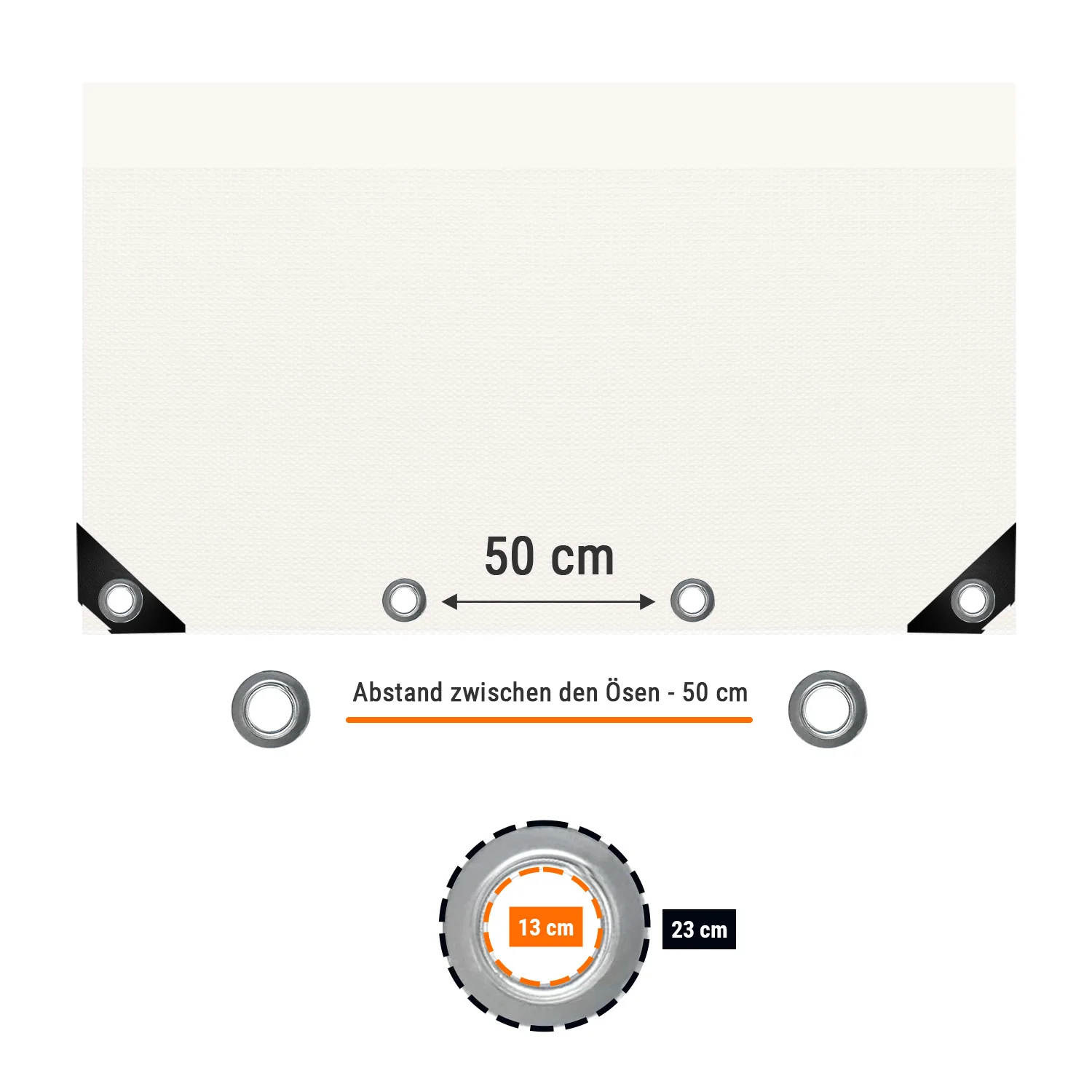 weiss 650 g/m² PVC 3 x 6m (18m²) Plane-2