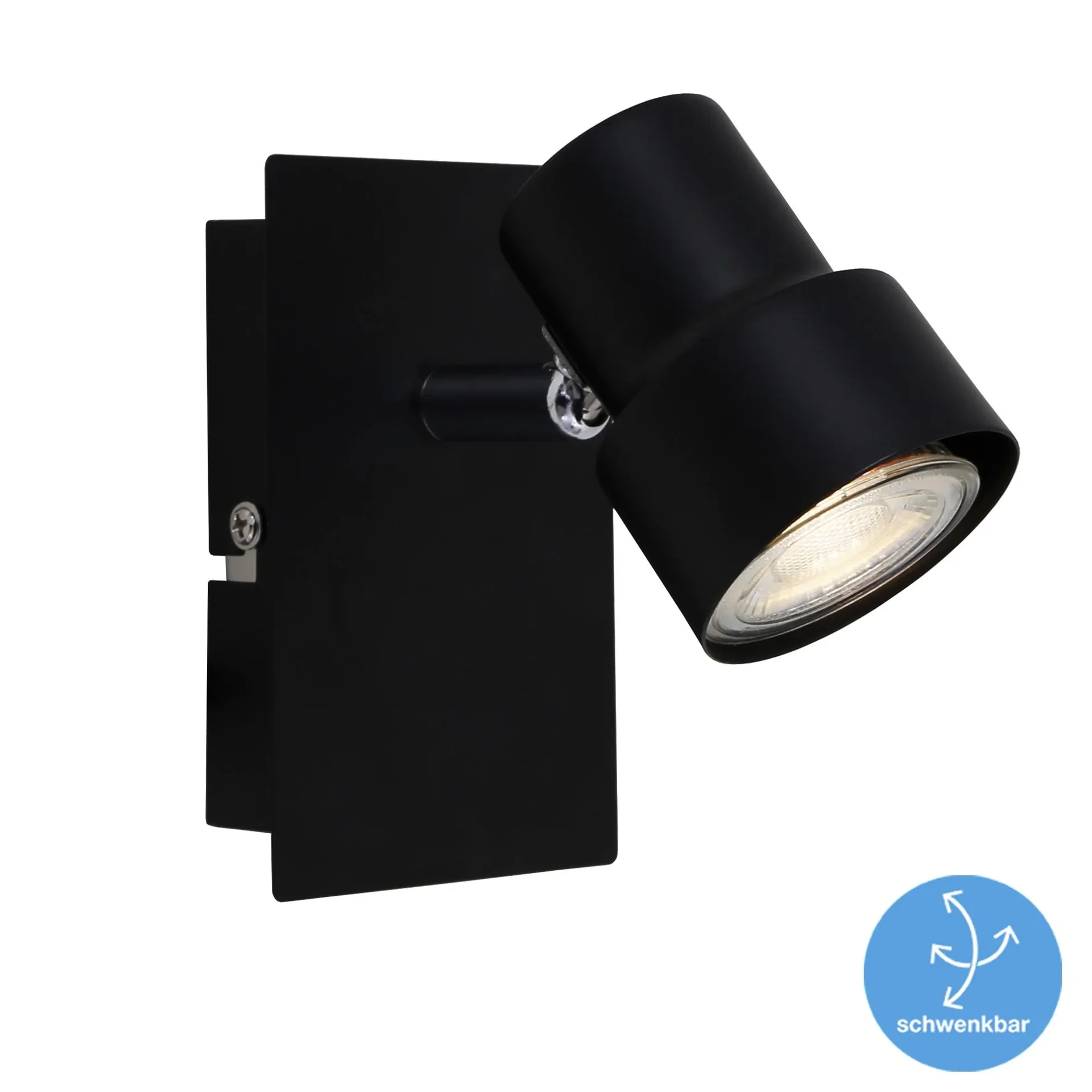 LED Wand- und Deckenleuchte, 12 cm, 460 Lumen, 5 Watt, GU10, schwarz - 0