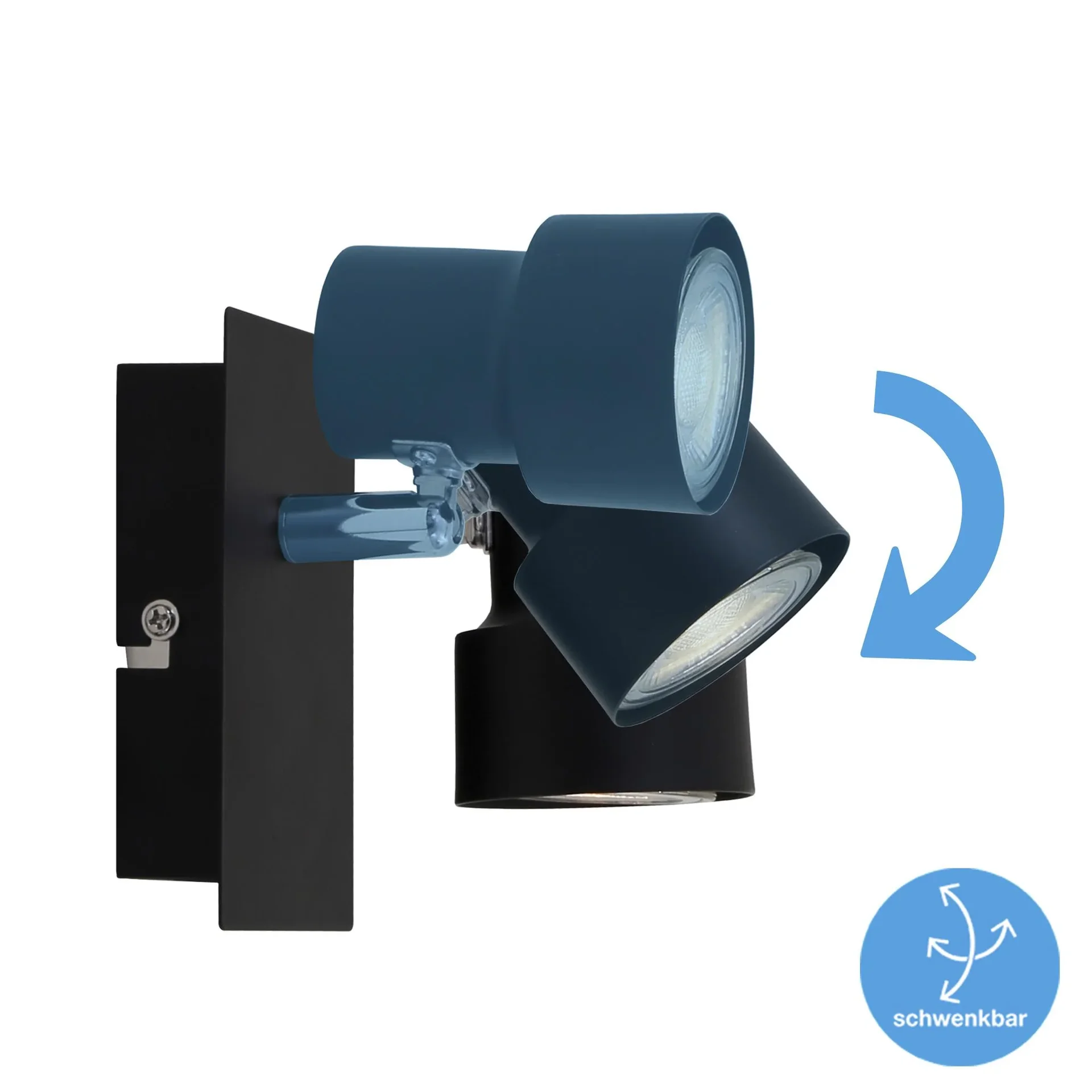 LED Wand- und Deckenleuchte, 12 cm, 460 Lumen, 5 Watt, GU10, schwarz - 1