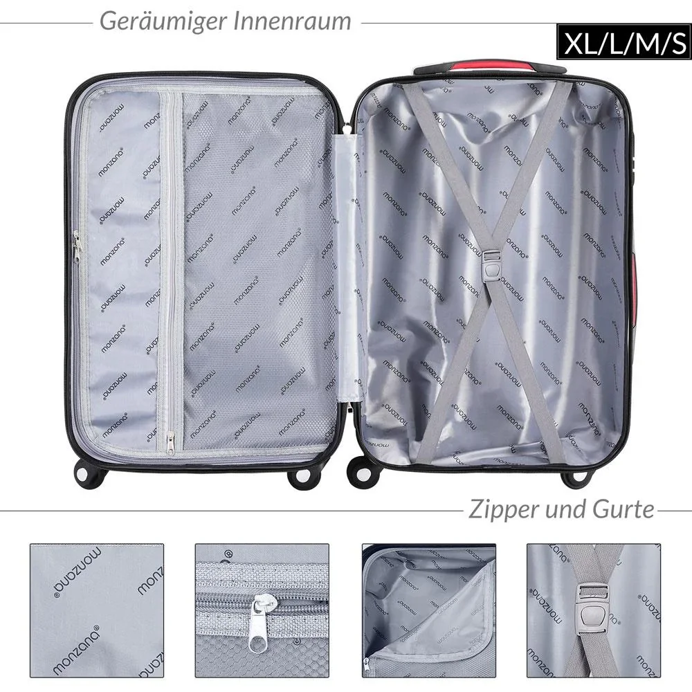 Kofferset mit 4 Stück. S/M/L/XL Grundlinie Silber - 4