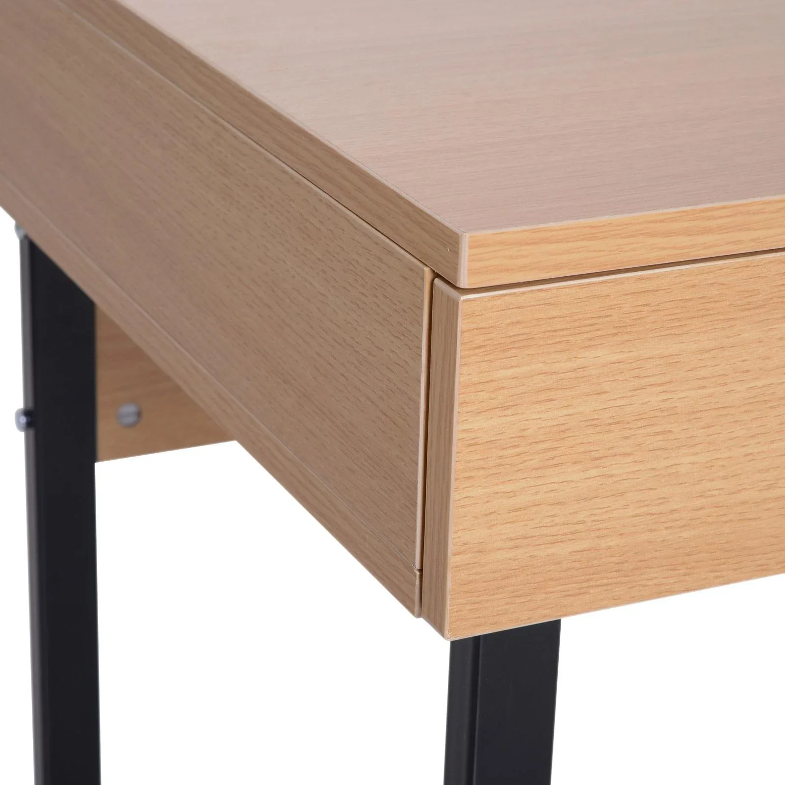 Schreibtisch PC-Tisch Computertisch mit 2 Schubladen Holz + Metall Natur 120 x 52 x 76,2 cm - 3