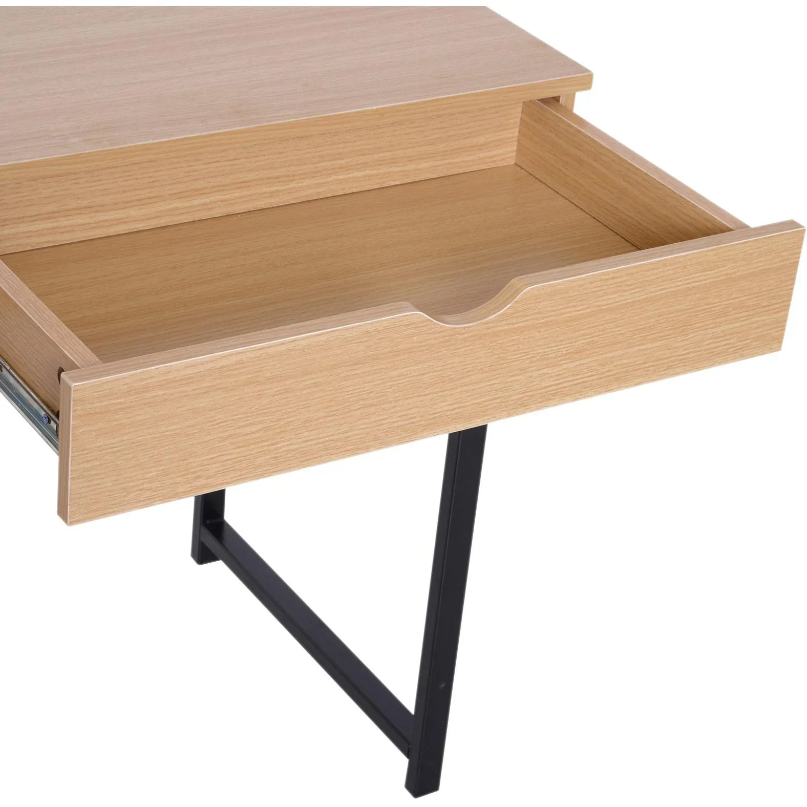 Schreibtisch PC-Tisch Computertisch mit 2 Schubladen Holz + Metall Natur 120 x 52 x 76,2 cm - 4