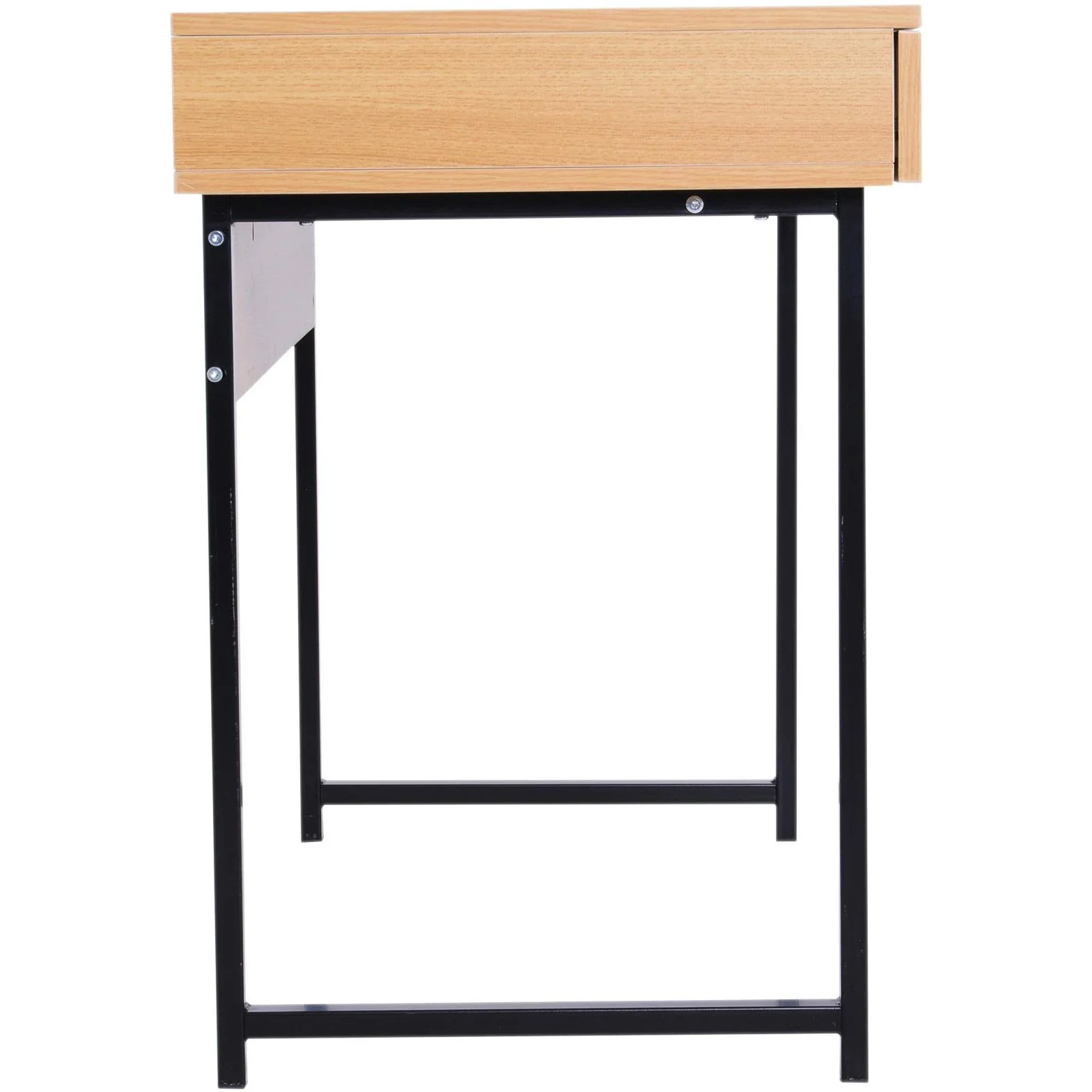 Schreibtisch PC-Tisch Computertisch mit 2 Schubladen Holz + Metall Natur 120 x 52 x 76,2 cm - 5