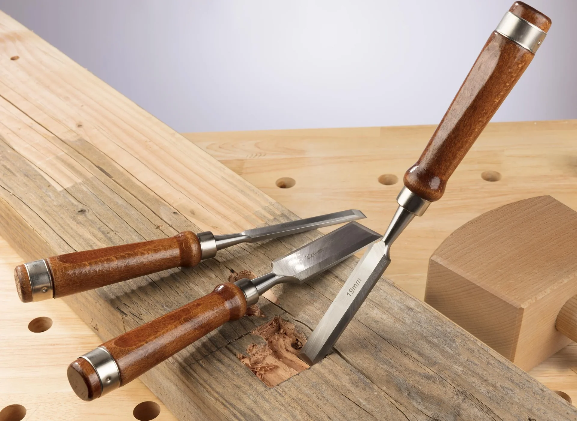 Stechbeitel-Satz in Rolltasche, 6-teilig - 0