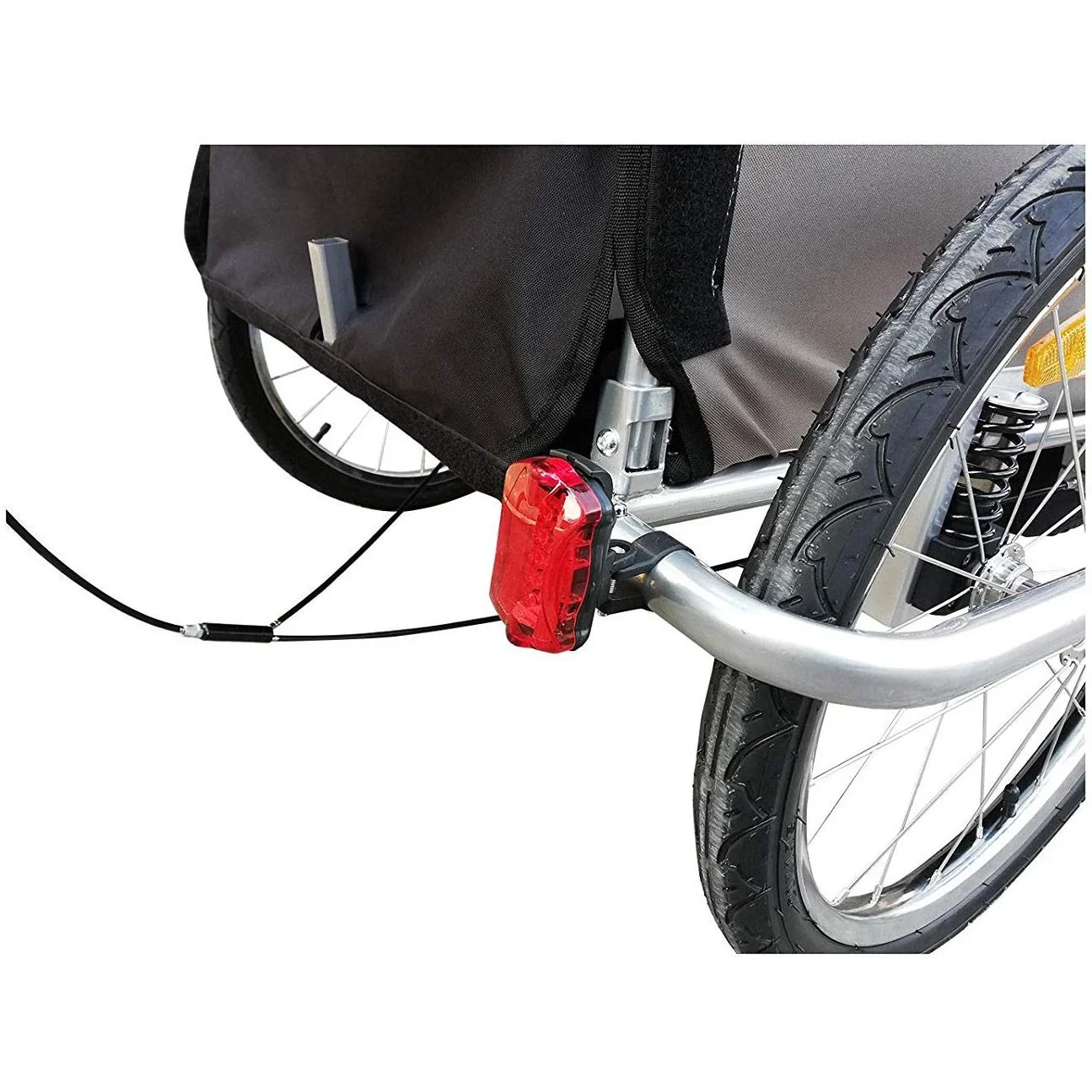 Kinderanhänger 2 in 1 Fahrradanhänger Jogger 360° kaffebraun-weiß - 1