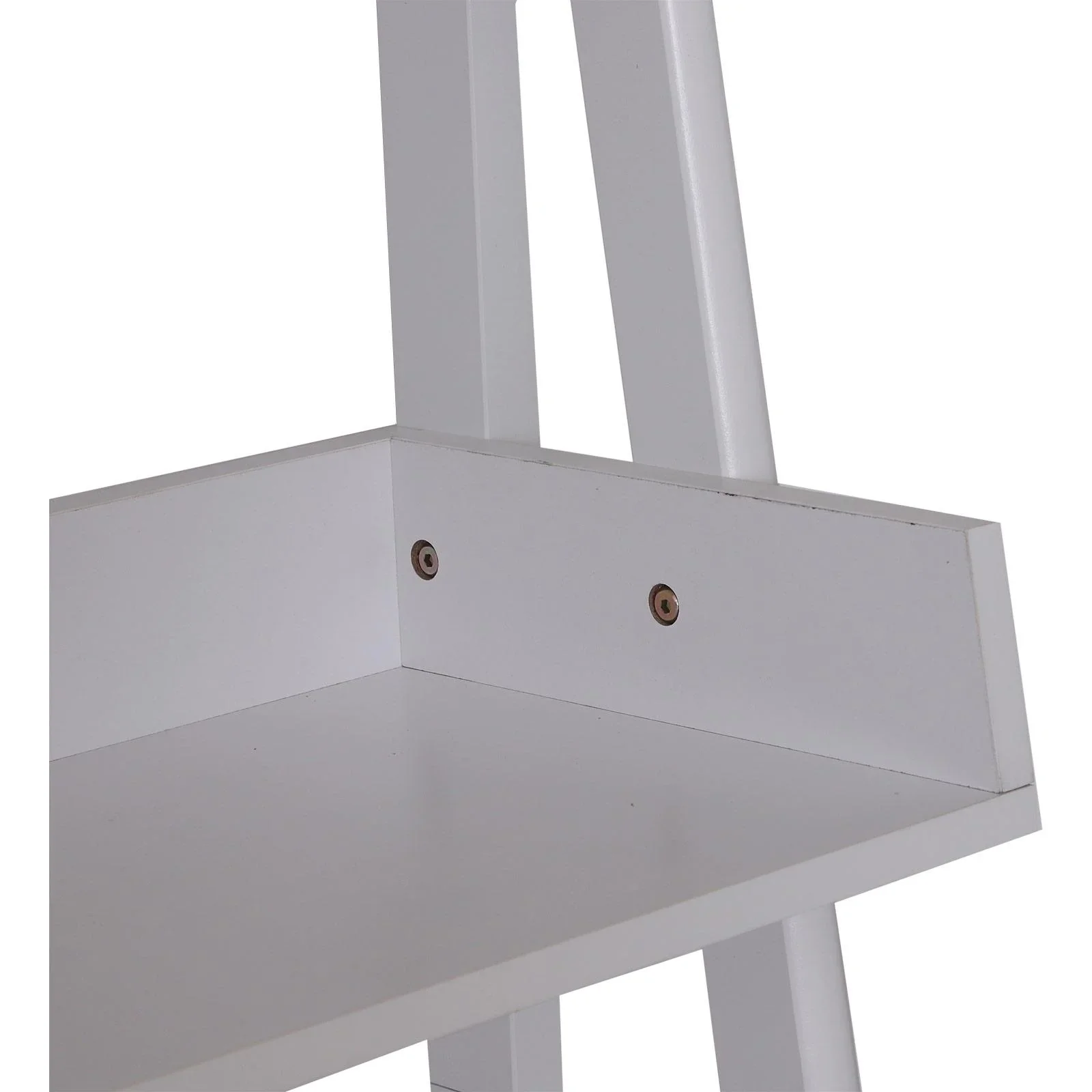 Standregal Stufenregal Bücherregal Leiterregal mit Schrank 3 x Fach 1 x Schrank Holz Weiß 65 x 40 x 180 cm - 2