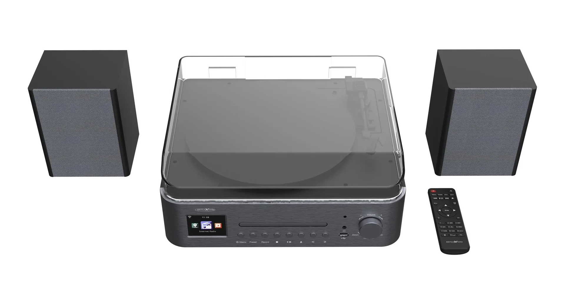 Anlage mit Plattenspieler, Internet, UKW, DAB+/DAB Radio, Bluetooth und MP3 CD-Player - 2