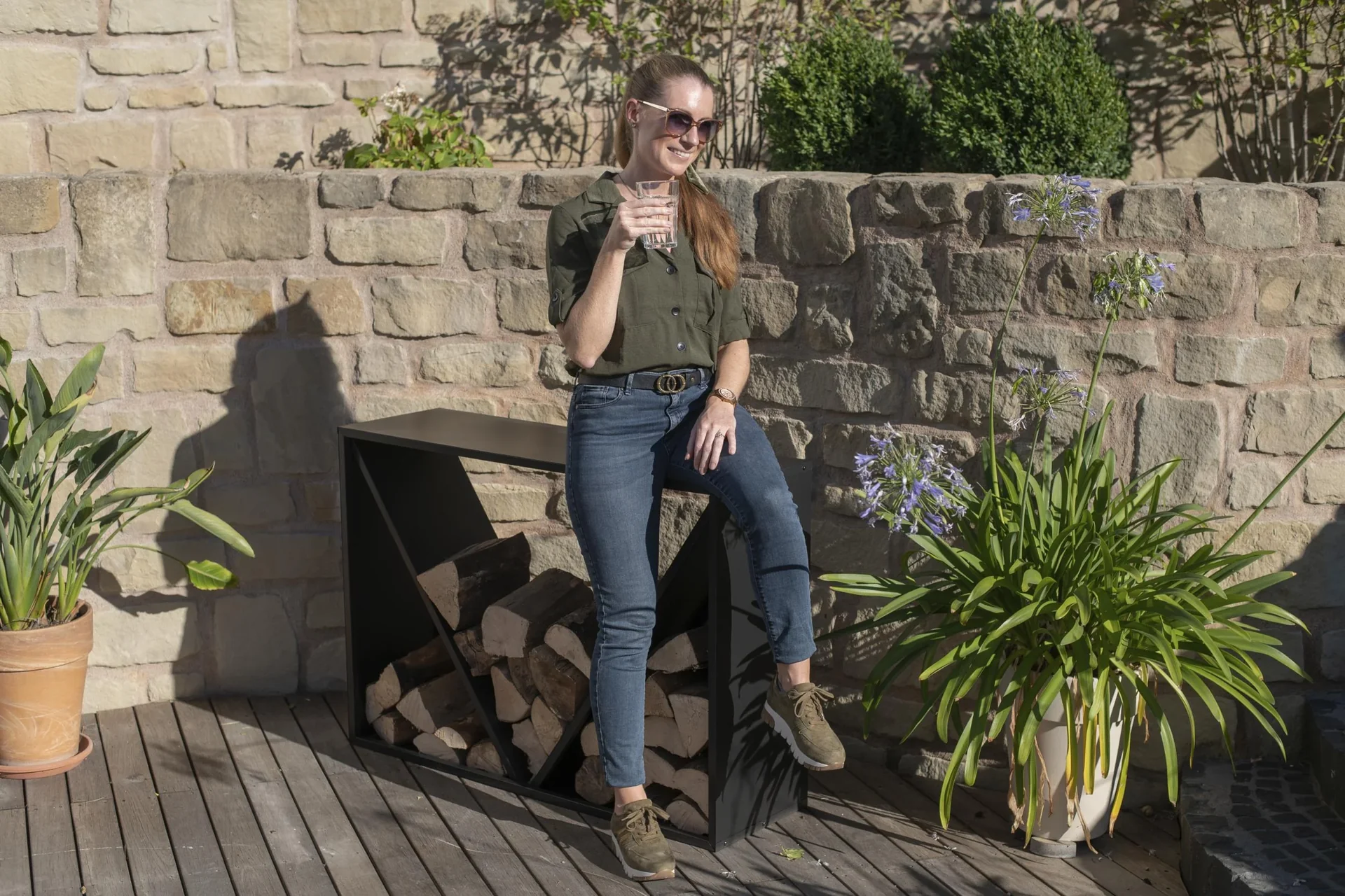 Kaminholzregal 114,5 x 35 x 80 cm - 1