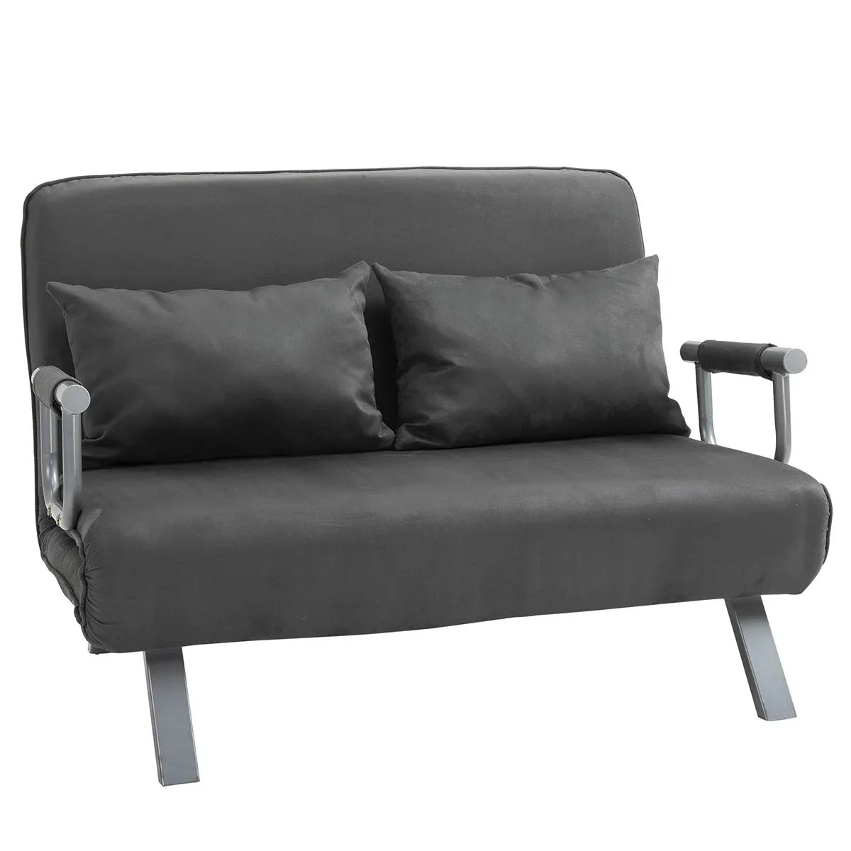 2-Sitzer Schlafsofa mit Armlehne 3-in-1 Schlafsessel Gästebett Klappmatratze Klappbett Chaiselongue Multifunktion Wildle - 1