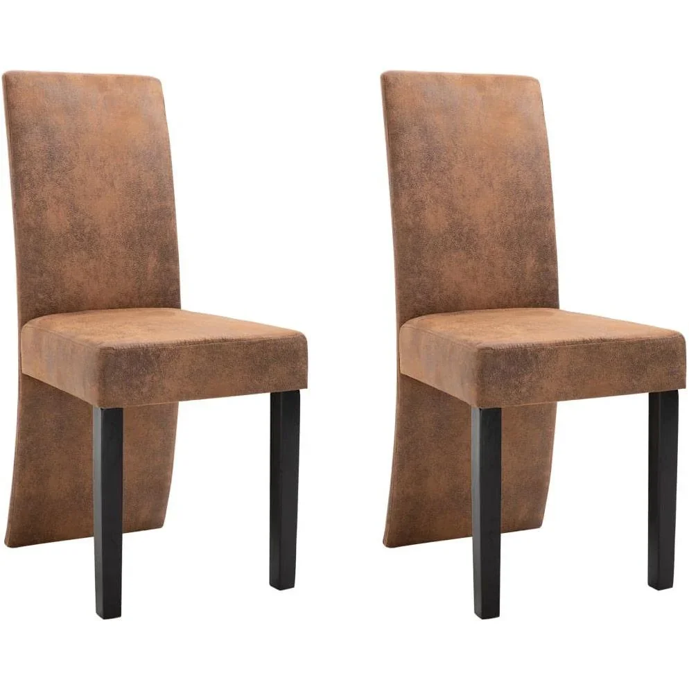 Esszimmerstühle 2 Stück Kunstleder braun - 1