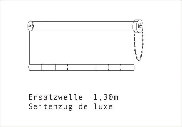 Ersatzvorhang De Luxe "Tropfen weiß", 130 cm, inkl. Welle, Seitenzug - 0