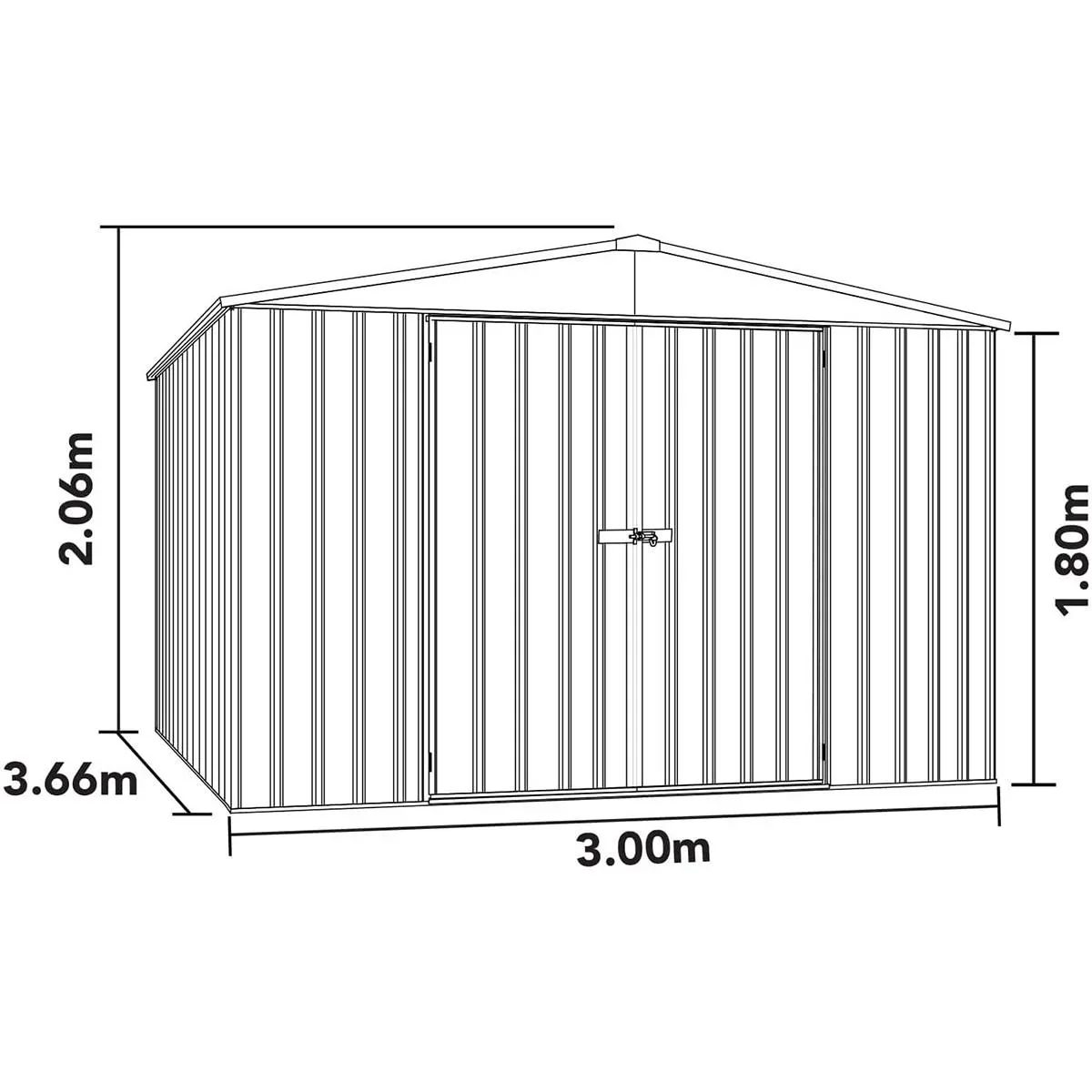 Absco Regent MB30372RK Metallschuppen - 300x366x206 cm - 0