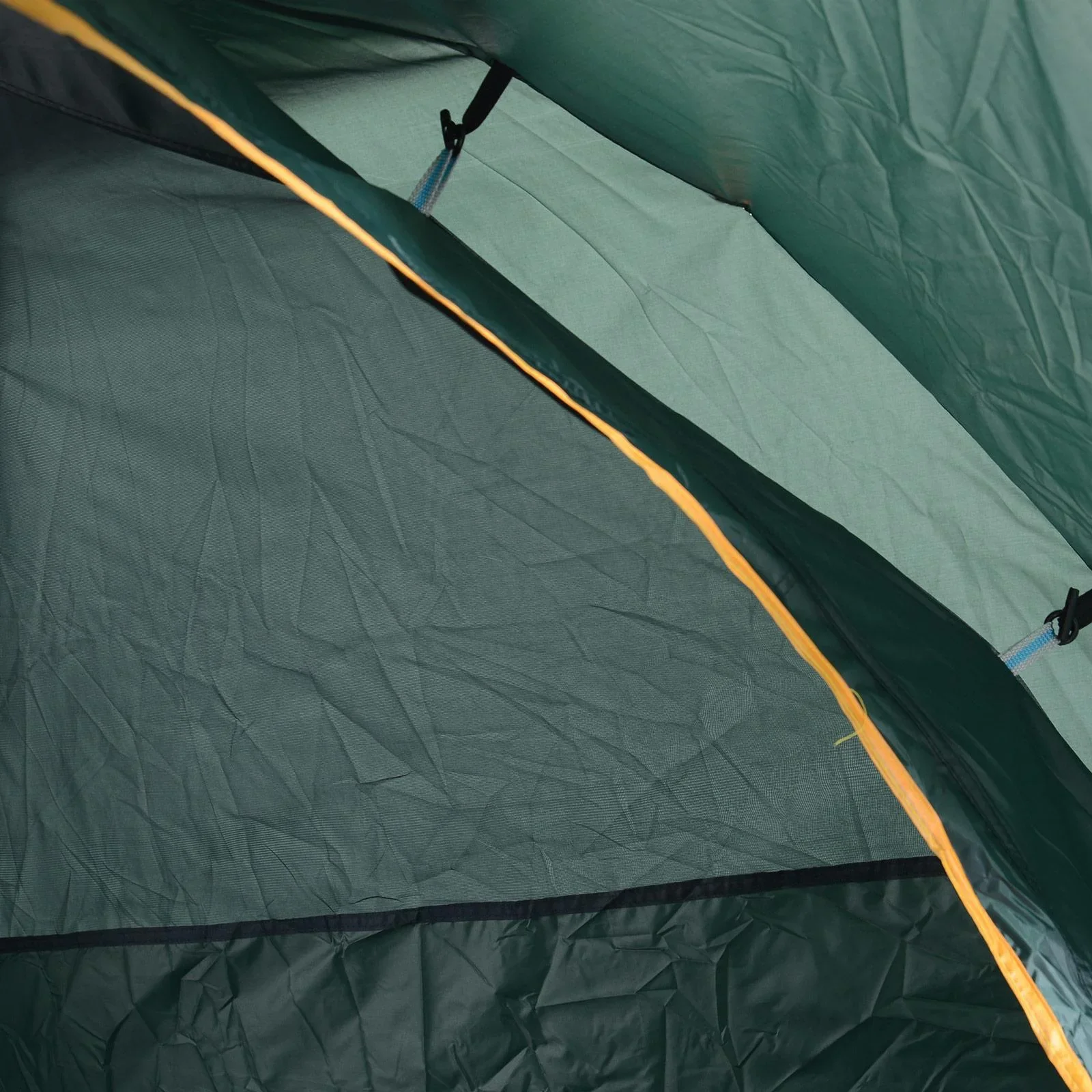 Doppelzelt Campingzelt Quick-Up-Zelt 2 Erwachsene + 1 Kind wasserdicht Tragetasche 2 Türen Dunkelgrün 210 x 210 x 140 cm - 3