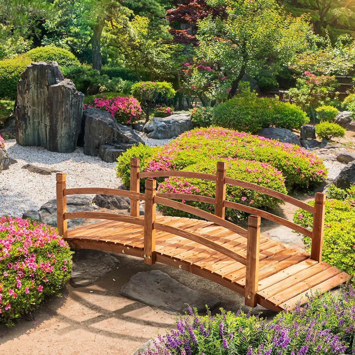 Gartenbrücke aus Holz 185 cm x 72 cm x 58 cm - 3