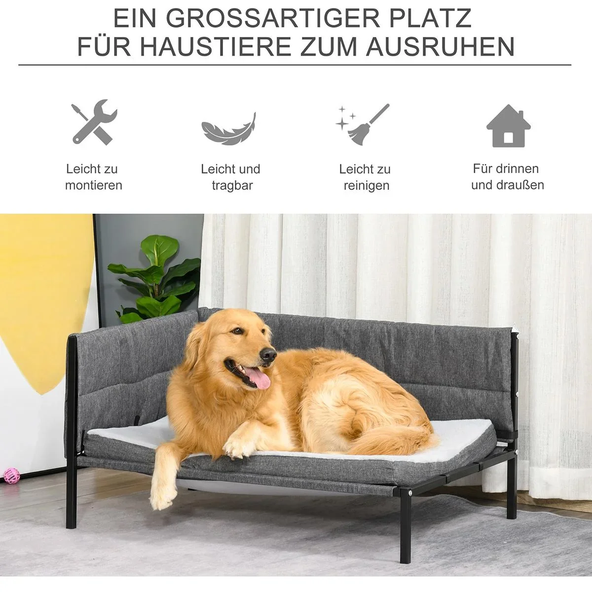 Hundesofa mit 2 Kissen Hundebett m - 0