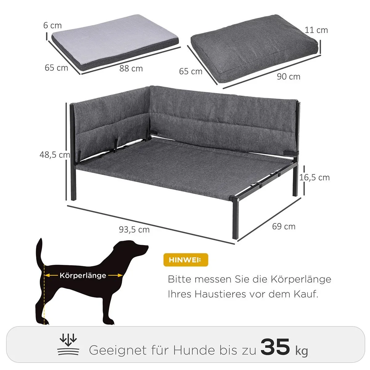 Hundesofa mit 2 Kissen Hundebett m - 3