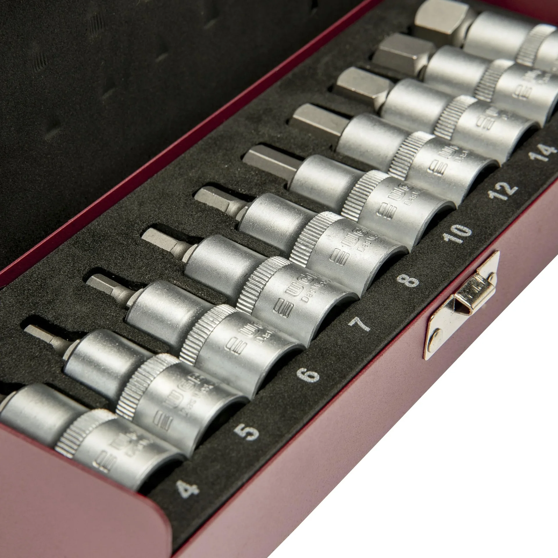 Steckschlüssel-Garnitur 1/2" mit Innensechskant-Steckschlüssel-Einsätzen, 10-teilig - 0
