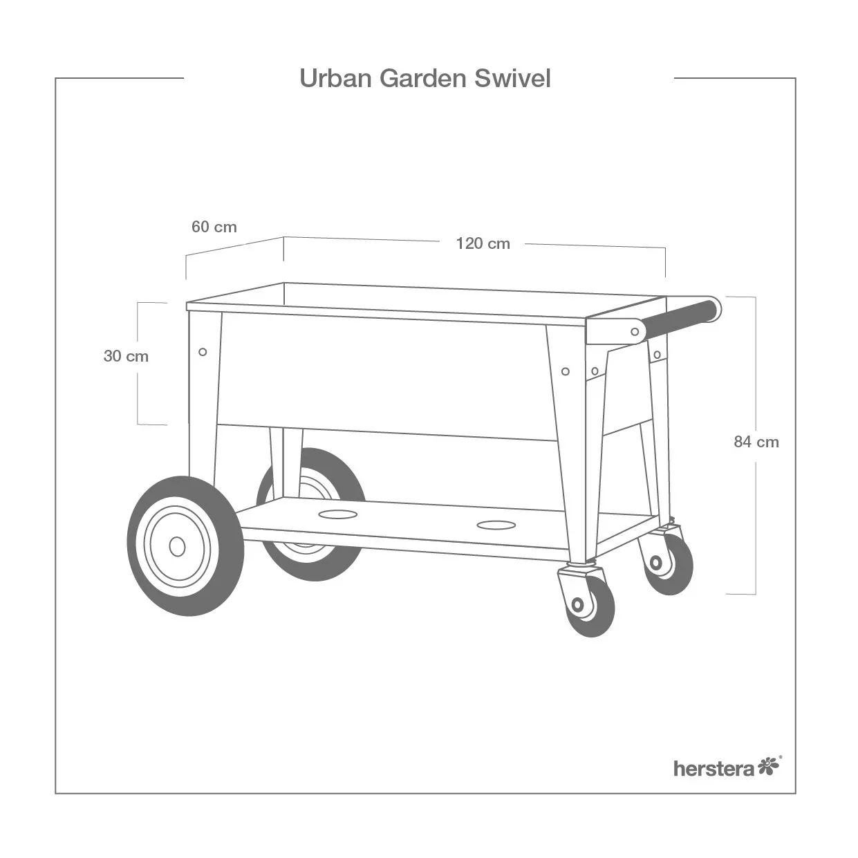 Kräuterfabrik Swivel anthrazit, 120x60x80 cm - 1