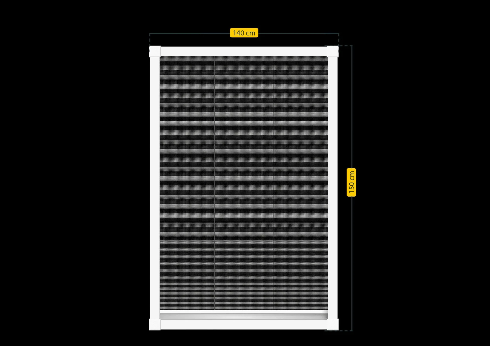 Insektenschutz-Plissee für Fenster, Farbe weiß, 140 x 150 cm - 0