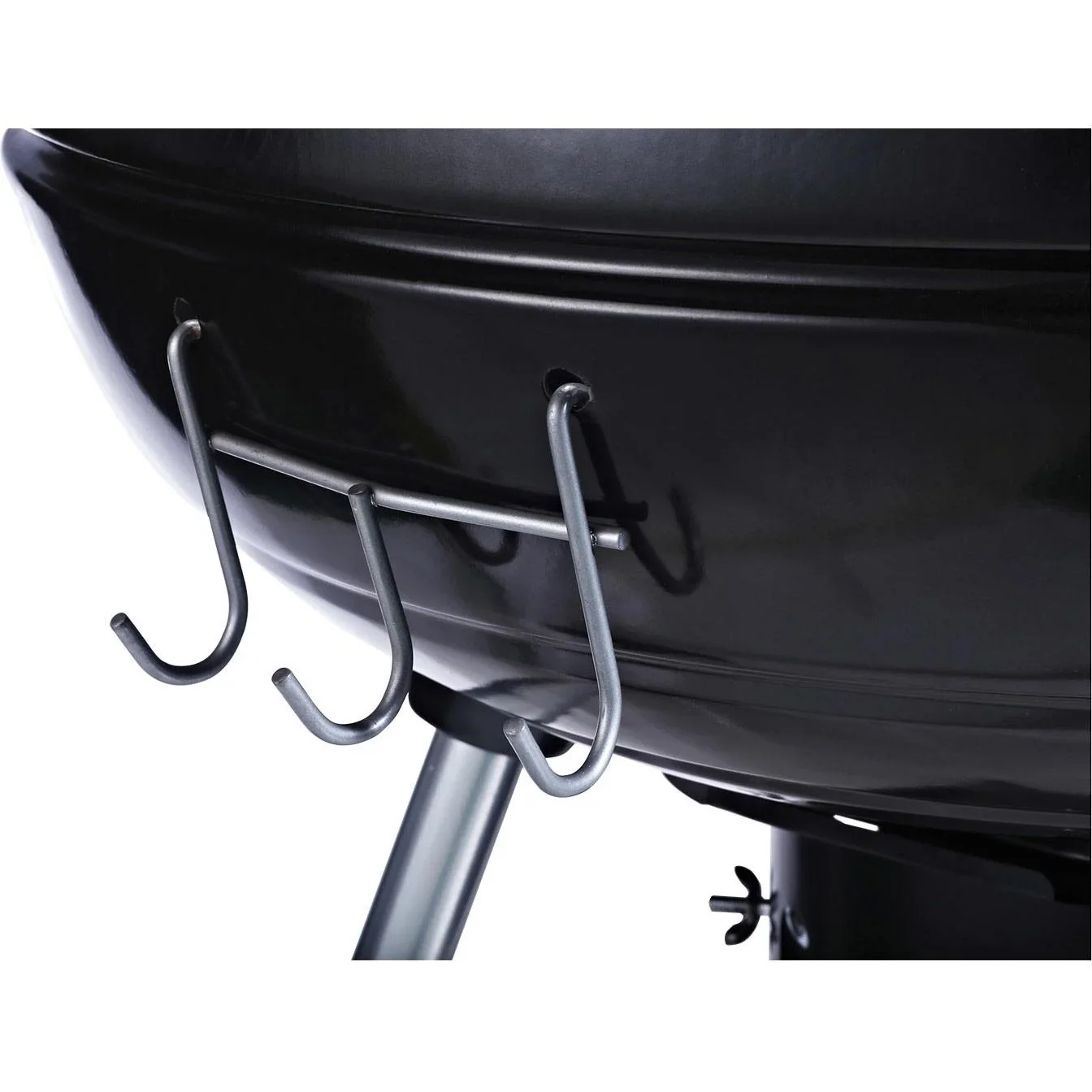 Grillwagen Kohlegrill Standgrill Kugelgrill BBQ rund mit Aschefänger Metall Schwarz Ø57 x 94 cm - 2