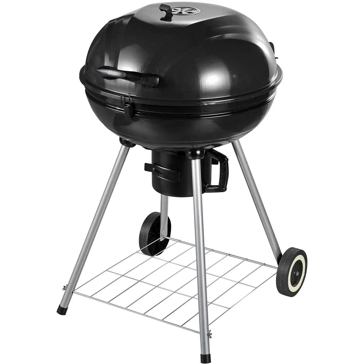 Grillwagen Kohlegrill Standgrill Kugelgrill BBQ rund mit Aschefänger Metall Schwarz Ø57 x 94 cm - 4