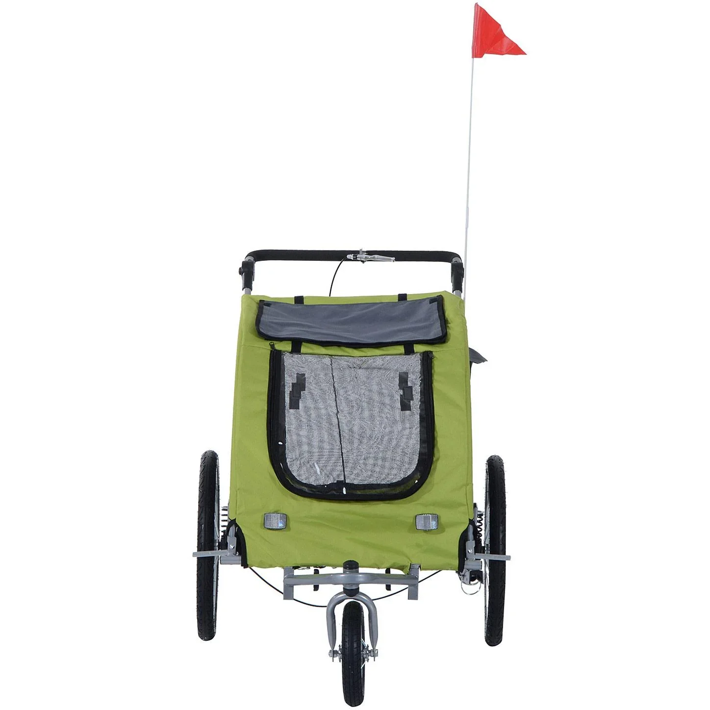 Hundeanhänger Jogger Fahrradanhänger Metall Grün - 0